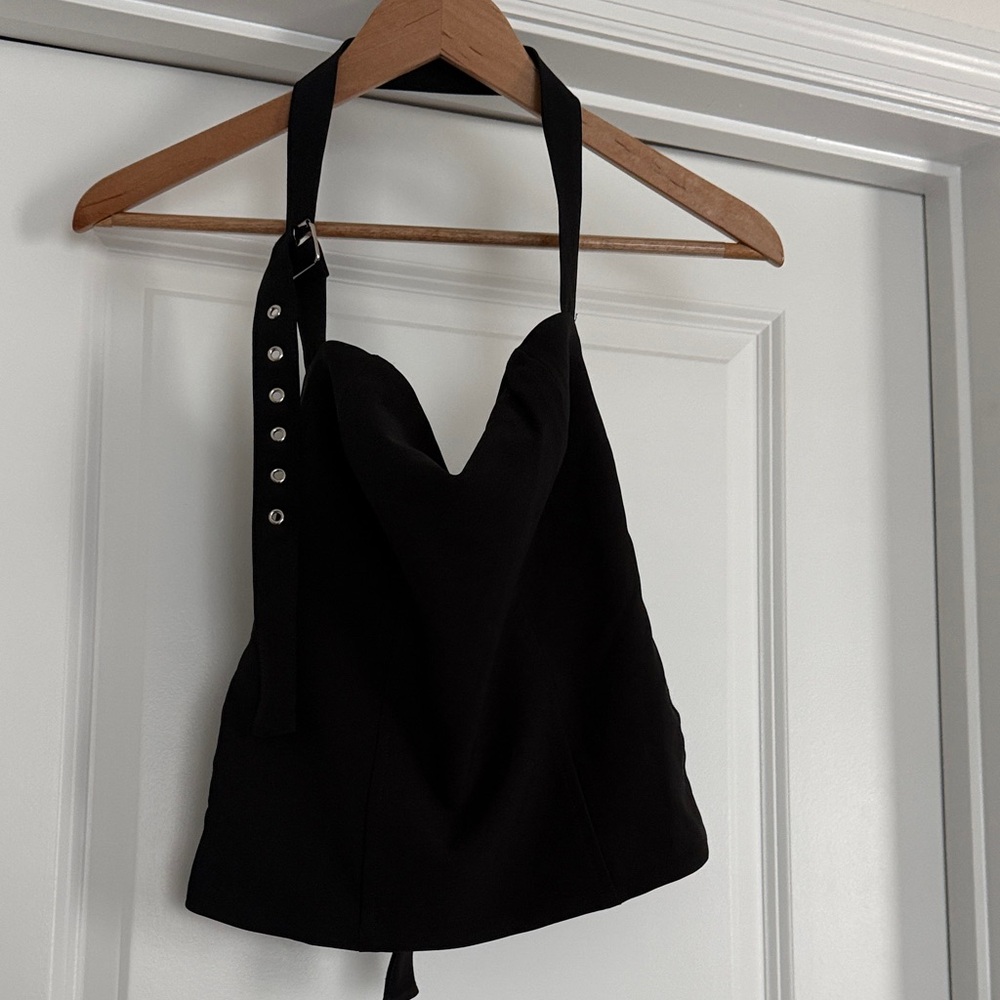 Black Halter Neck Top
